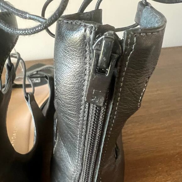 Loeffler Randall Woman’s Black Lace Up Gladiator Leather Flat Sandals- Size 8.5B - Picture 9 of 11